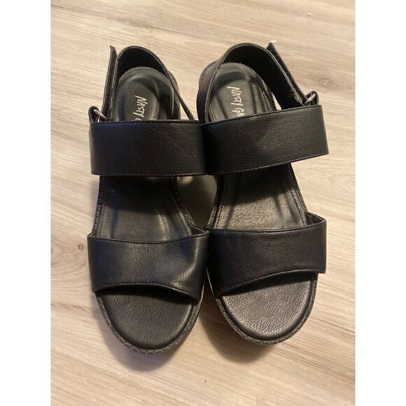 Nasty Gal, women’s black faux leather chunky strappy platform open toed shoes 37 - Picture 1 of 7
